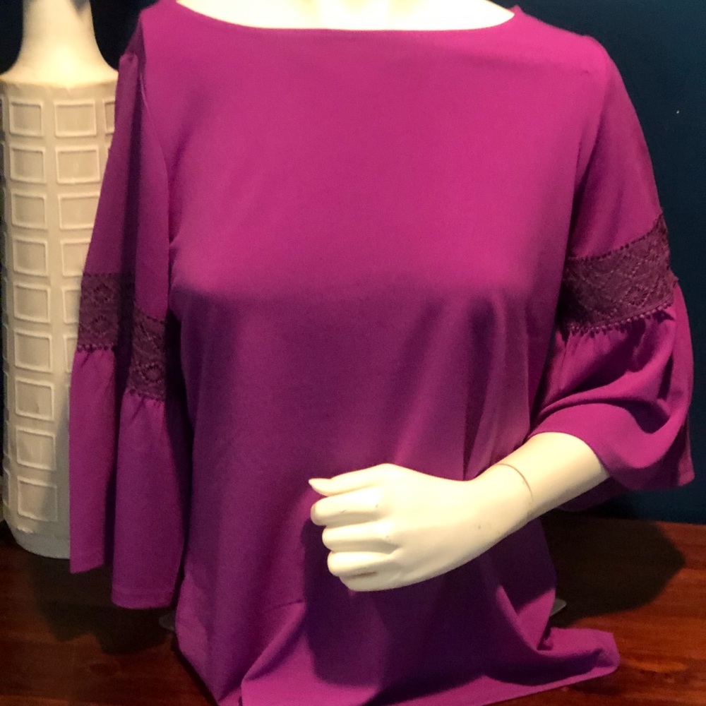Purple Blouse with lace accent